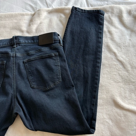 Express Slim Straight Hyper Stretch Dark Blue Denim Jeans 32 x 32 - Picture 11 of 16